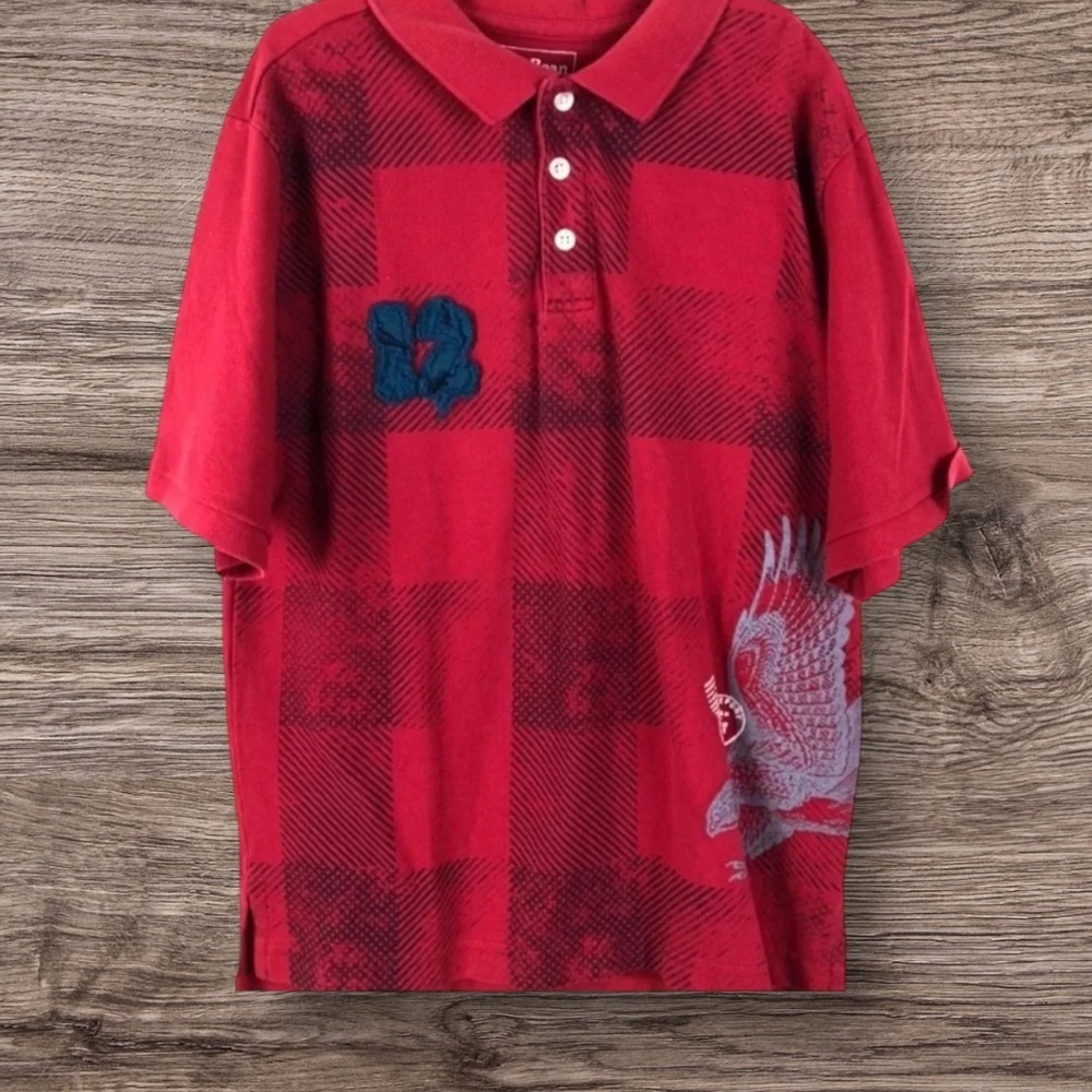 LL BEAN EUC BOYS RED POLO TOP SHIRT SUMMER GOLF SHIRTS TOPS CASUAL  SIZE M 10 12